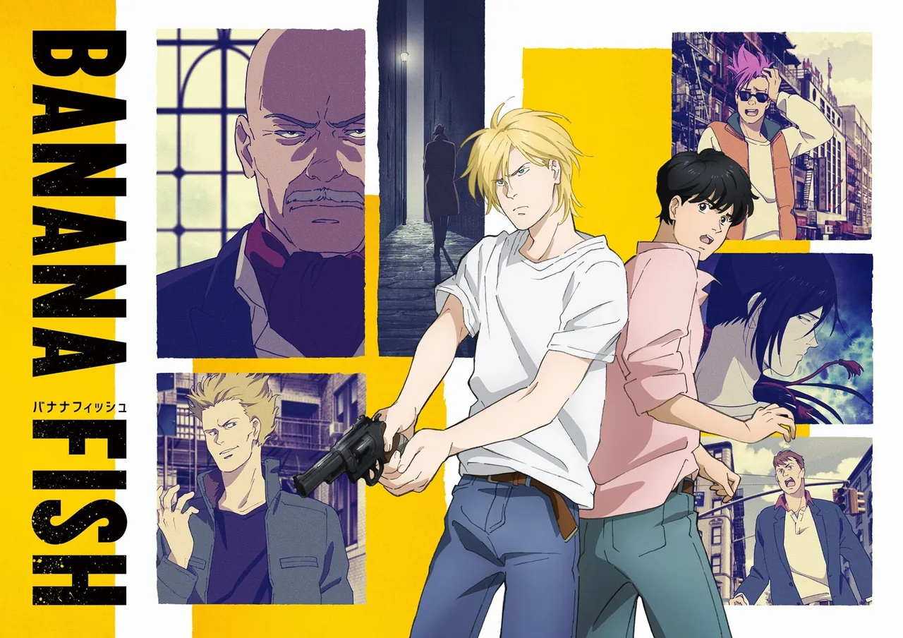 Imagen principal de la web oficial de Banana Fish con Ash Lynx y Eiji Okumura